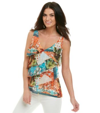 Skye's The Limit® Tiered Printed Woven Tank
