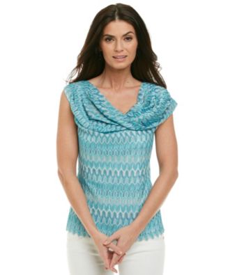 Skye's The Limit® Printed Drapeneck Knit Top