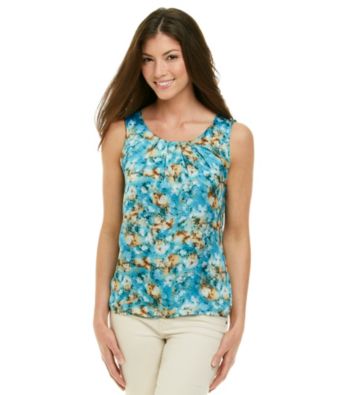 Notations® Scoopneck All Over Print Dull Shine Top