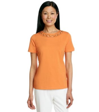 Breckenridge® Embellished Ringer Knit Tee