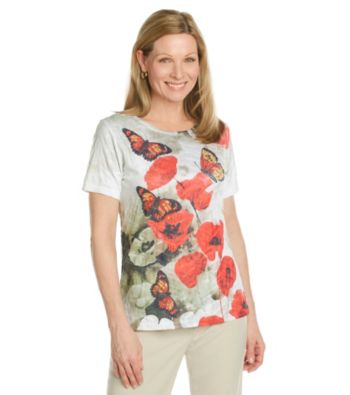 Breckenridge® Petites' Textured Sublimation Crewneck Tee