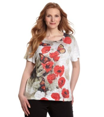 Breckenridge® Plus Size Textured Sublimation Crewneck Tee