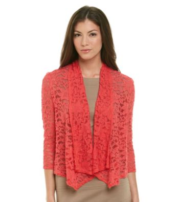R&M Richards Lace Drape Front Shrug