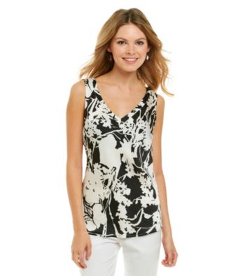 Anne Klein Printed Charmeuse Cami
