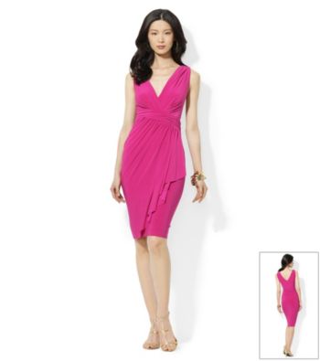 Lauren by Ralph Lauren® Ruffled V-Neck Sheath Dress