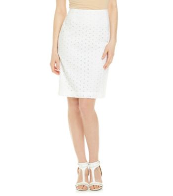 Tahari by Arthur S. Levine® Eyelet Straight Skirt
