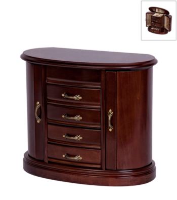 Mele & Co. Heloise Wooden Jewelry Box in Walnut Finish