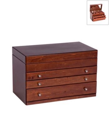 Mele & Co. Brigitte Wooden Jewelry Box in Antique Walnut Finish
