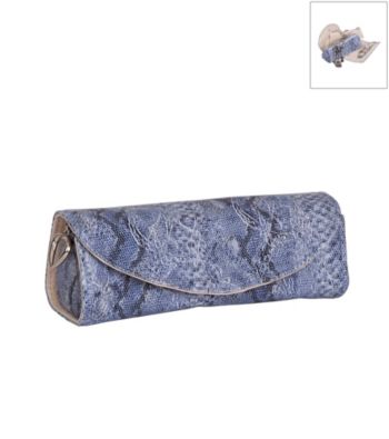 Mele & Co. Lorena Travel Jewelry Roll in Periwinkle Snakeskin Faux Leather