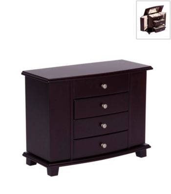 Mele & Co. Dominique Upright Wooden Jewelry Box in Java Finish