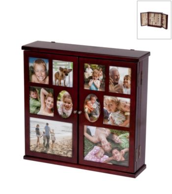 Mele & Co. Roxanne Hanging Photo Jewelry Chest in Walnut Finish