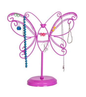 Mele & Co. Bella Metal Butterfly Jewelry Stand in Pink