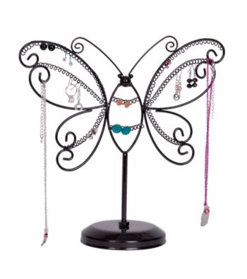 Mele & Co. Bella Metal Butterfly Jewelry Stand in Black