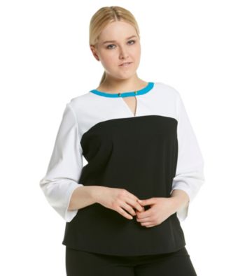 Calvin Klein Plus Size Colorblocked Keyhole Blouse