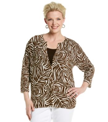 Jones New York Sport® Plus Size Animal Printed Cardigan