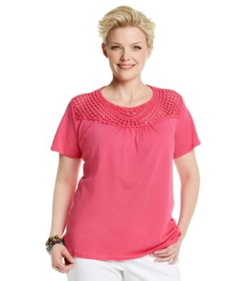 Jones New York Sport® Plus Size Crochet Yoke Top