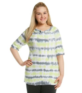Calvin Klein Performance Plus Size Tie-Dye Cowlneck Tunic