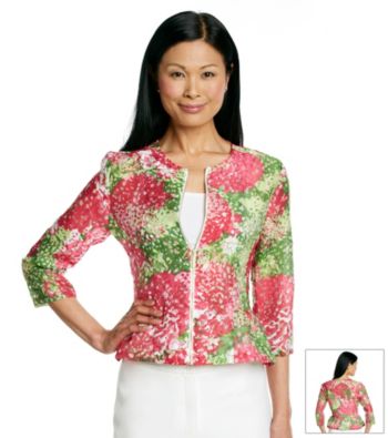 Ruby Rd.® Petites' Burnout Floral Print Jacket