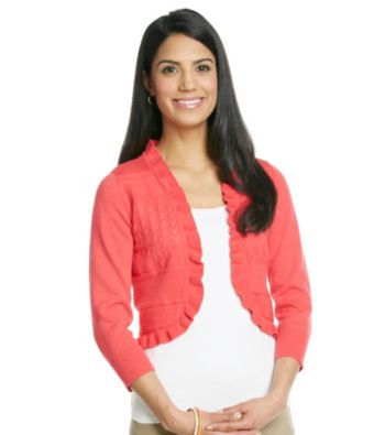 AGB® Petites' Cropped Sweater Shrug