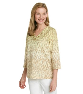 Alfred Dunner® Petites' Sahara Desert Animal Print Top