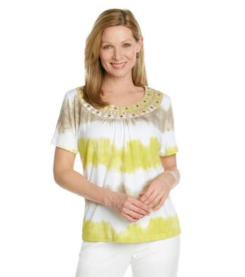 Alfred Dunner® Petites' Sahara Desert Tie-Dye Top