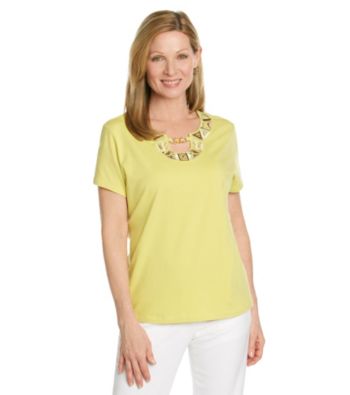 Alfred Dunner® Petites' Sahara Desert Embroidered Top