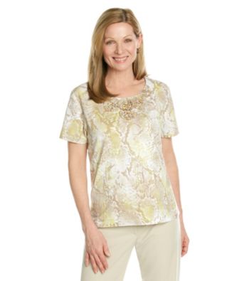 Alfred Dunner® Petites' Sahara Desert Python Print Top