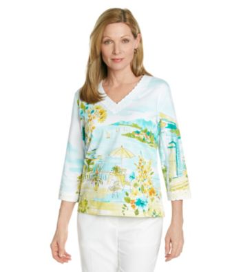 Alfred Dunner® Petites' Walking On Sunshine Scenic Top