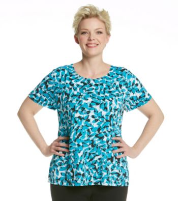 Notations® Plus Size Printed Crewneck Tee