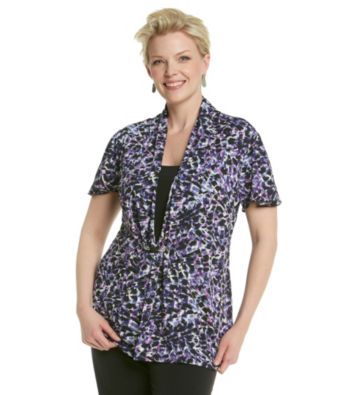 Notations® Plus Size Embellished Print Top