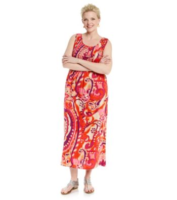 Notations Plus Size Printed Maxi Dress Women's