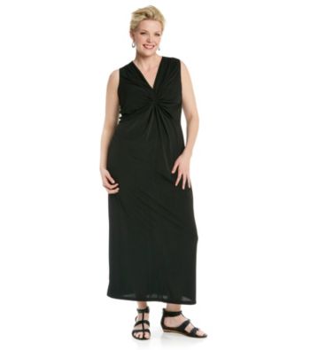 Elementz Plus Size Dress, Sleeveless Gathered Maxi