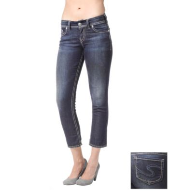 Silver Jeans Co. Suki Curvy Fit Mid-Rise Roll Cuff Capri Jeans
