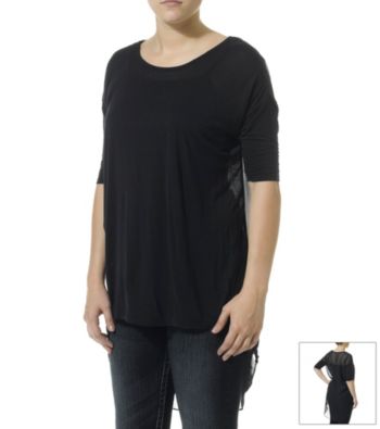 Silver Jeans Co. High-Low Tee with Chiffon Back