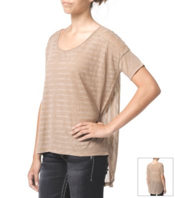 Silver Jeans Co. Striped Tee with Lace Back