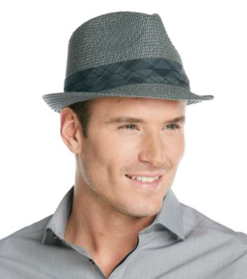 Isotoner® Men's Grey Lake of the Isles 2-Tone Straw Fedora