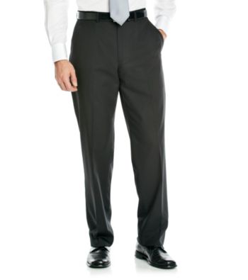 Geoffrey Beene® Men's Black Solid Flat Front Pant