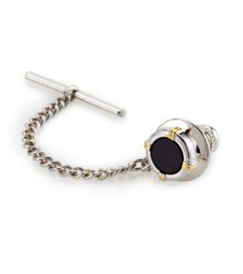 Kenneth Roberts Platinum® Men's Silver/Black Tie Tac