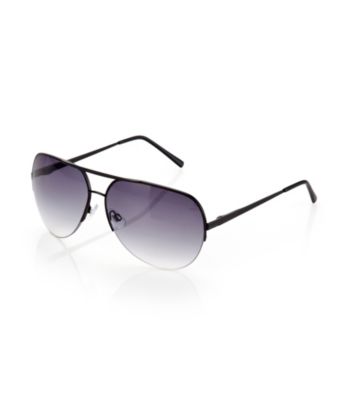 Paradise Collection® Men's Black Semi-Rimless Aviator Sunglasses
