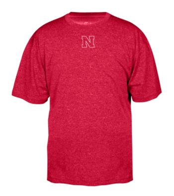 J. America® Men's Red University of Nebraska Heathered Performance Tee