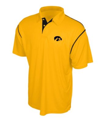 J. America® Men's Gold University of Iowa Contrast Stitch Performance Polo