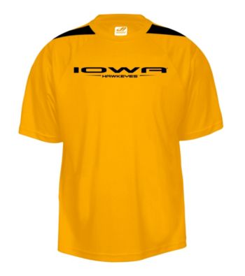 J. America® Men's Gold University of Iowa Mesh Performance Tee with Sleeve Panel