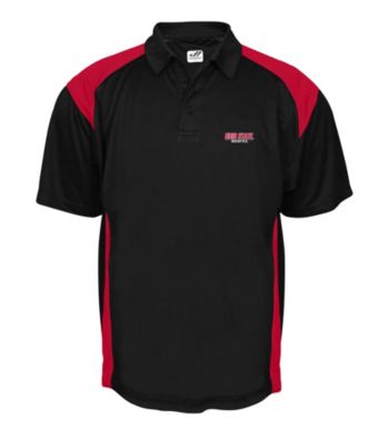 J. America® Men's Black Ohio State Mesh with Interlock Panel Performance Polo
