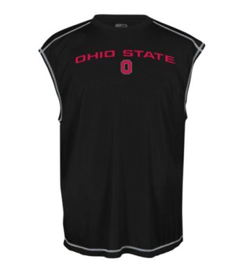 J. America® Men's Black Ohio State Solid Sleeveless Mesh Performance Tee