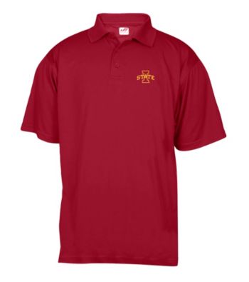 J. America® Men's Cardinal Iowa State Mesh Performance Polo