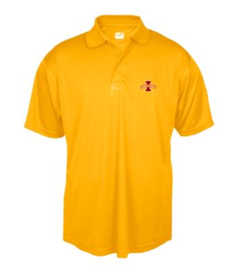 J. America® Men's Gold Iowa State Solid Performance Polo