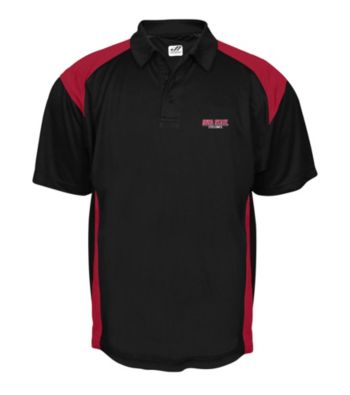 J. America® Men's Black Iowa State Mesh with Interlock Panel Performance Polo