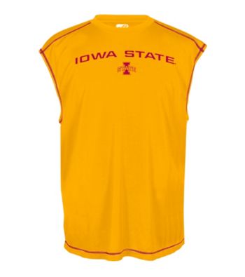 J. America® Men's Gold Sleeveless Iowa State Mesh Performance Tee