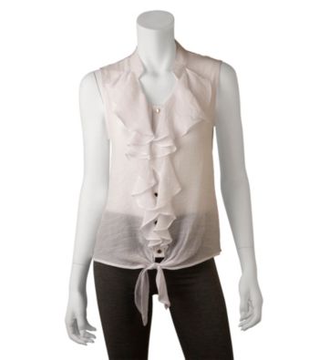 A. Byer Juniors' Ruffle Front Top