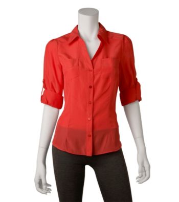 A. Byer Juniors' Roll Sleeve Shirt
